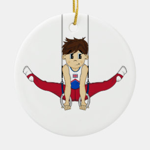 De Cerâmica Gymnast bonito no ornamento dos anéis