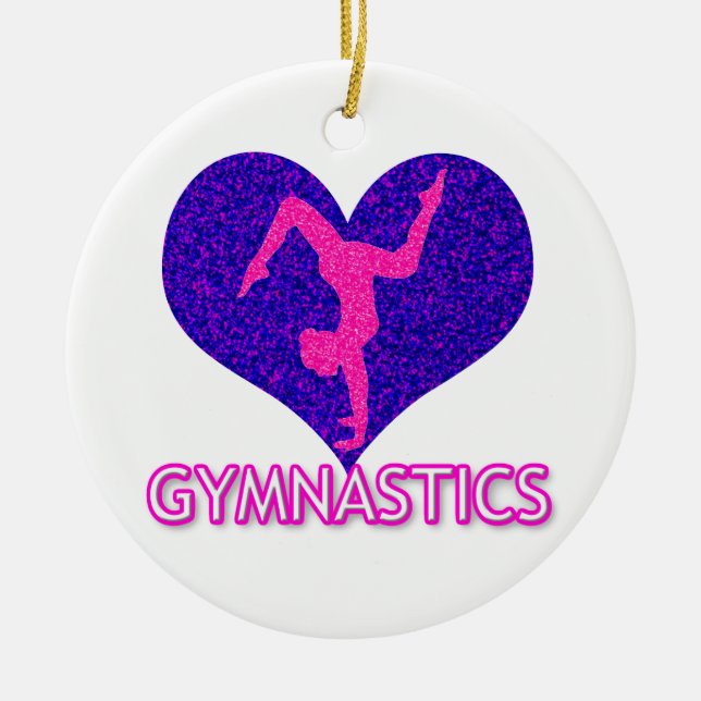 De Cerâmica Gymnastics Propicia Ornamento Cerâmico do Coração (Frente)