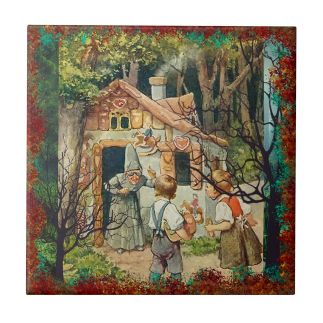 De Cerâmica Hansel e Gretel na Floresta | Azulejo cerâmico (Frente)