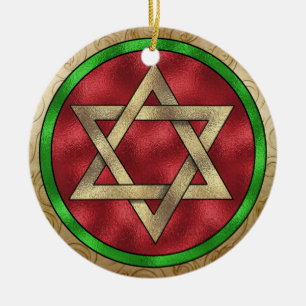 De Cerâmica Hanukkah - Estrela Chanukah do Ornamento David