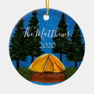 De Cerâmica Happy Campers Personalizado Ornamento Familiar