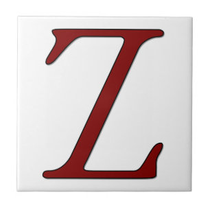 De Cerâmica Helena - Letra Z no Azulejo do Monograma Vermelho