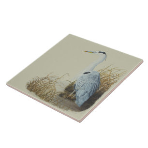 De Cerâmica Heron No Azulejo Marsh Edge