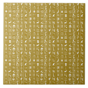 De Cerâmica Hieroglifos Egípcios do Azulejo Cerâmico no Ouro B