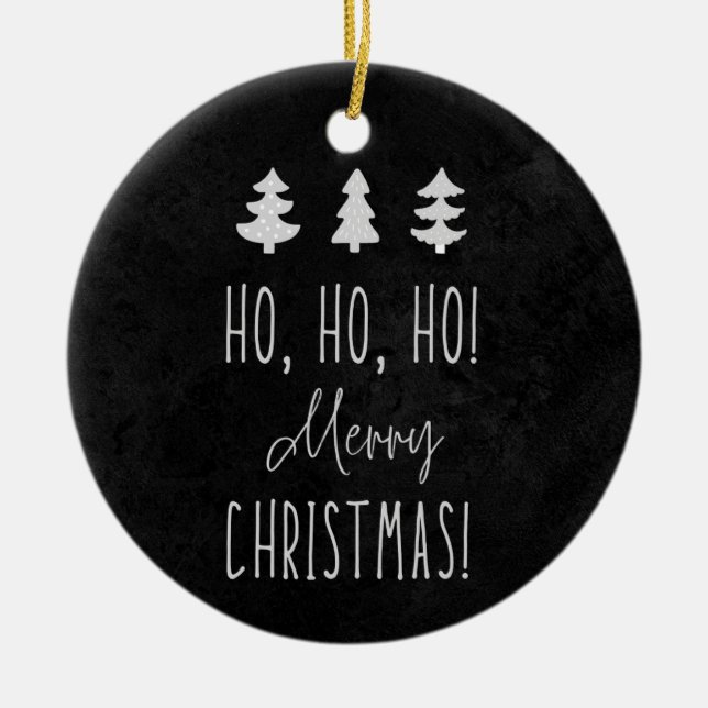 De Cerâmica Ho, Ho, Ho! Natal! Ornamento cerâmico (Frente)