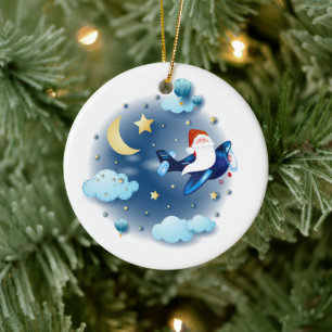 De Cerâmica Ho ho ho! Papais noeis no avião, ornamento