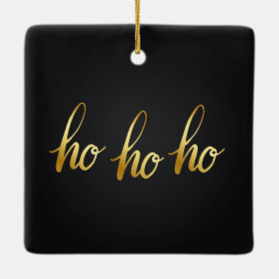 De Cerâmica Ho Ho Negra e Ornamento Dourado
