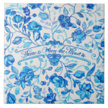 "Home são onde o coração está" - 6" x 6" azulejo