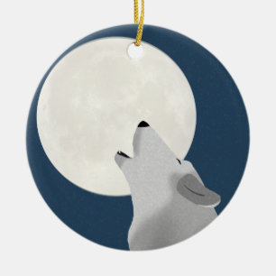 De Cerâmica Howl No Ornamento Do Lobo Da Lua