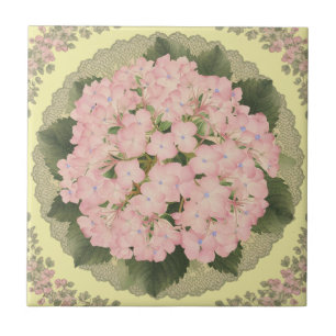 De Cerâmica Hydrangea cor-de-rosa Blooms Azulejo cerâmico amar