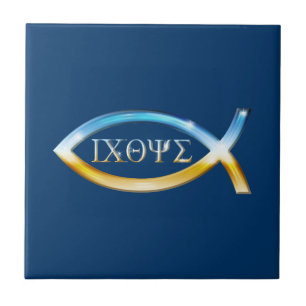 De Cerâmica Ichthus - Christian Fish Symbol - Azulejo