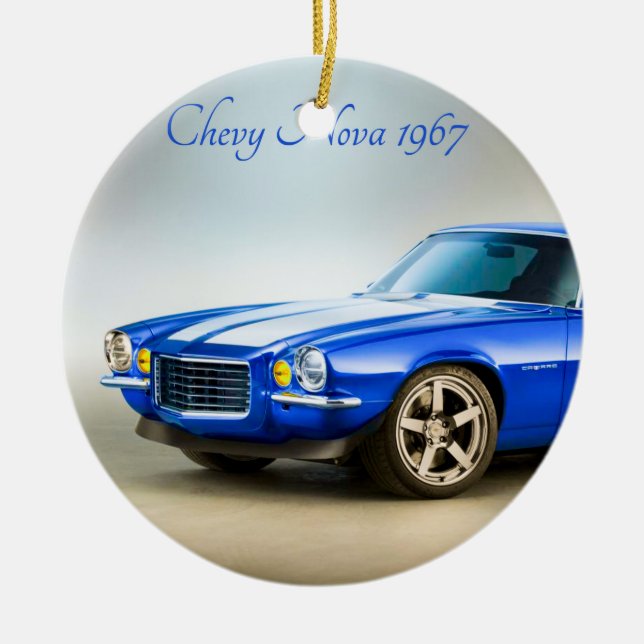 De Cerâmica Imagem do Carro Clássico para Ornamento Círculo (Frente)