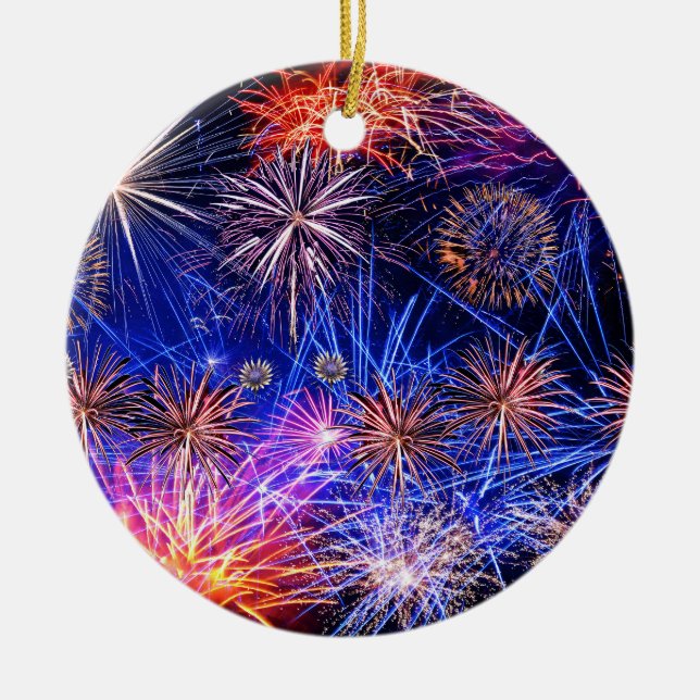 De Cerâmica Imagem do Fireworks para Ornamento do Círculo (Frente)