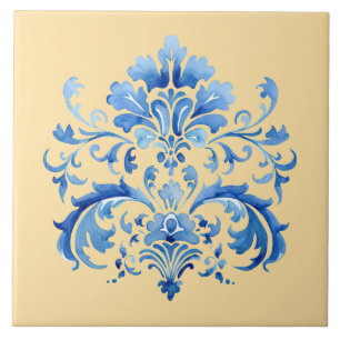 De Cerâmica Índigo Azulejo Azul Português Lisboa Botânico