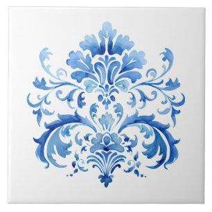 De Cerâmica Índigo Azulejo Azul Português Lisboa Botânico