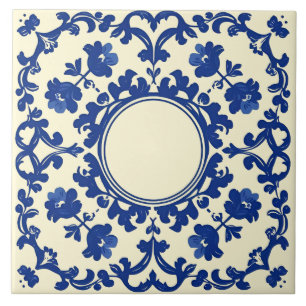 De Cerâmica Índigo Azulejo Azul Português Lisboa Botânico