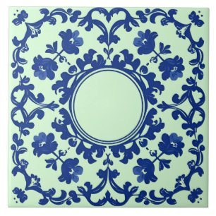 De Cerâmica Índigo Azulejo Azul Português Lisboa Botânico