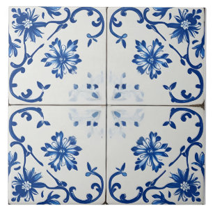 De Cerâmica Índigo Azulejo Azul Português Lisboa Botânico