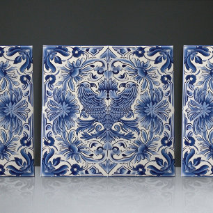 De Cerâmica Índigo Azulejo Azul Português Lisboa Pássaros