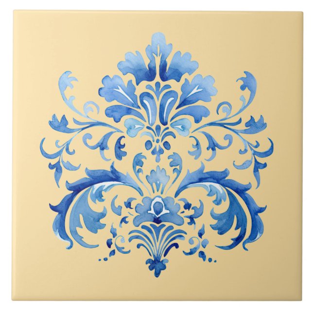 De Cerâmica Indigo Azulejo Blue Portuguese Lisbon Botanical (Frente)