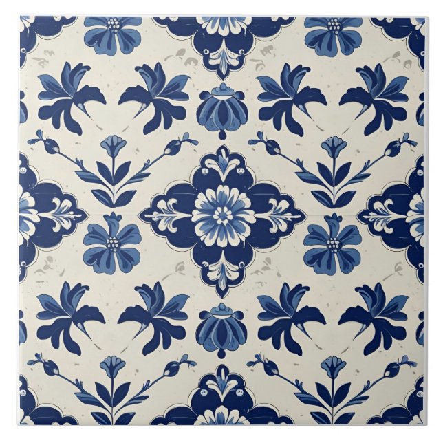 De Cerâmica Indigo Azulejo Blue Portuguese Lisbon Botanical (Frente)