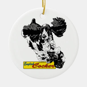 De Cerâmica Inglês cocker spaniel que salta o ornamento