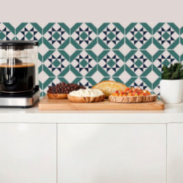 De Cerâmica inspiração geométrica do azulejo verde