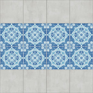 De Cerâmica Intrair azulejo Azul e Branco com Motivo Floral