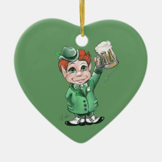 De Cerâmica Irlandês Cheers! Ornamento cardíaco