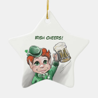 De Cerâmica Irlandês Cheers! Ornamento Retrato Estrela