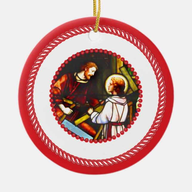 De Cerâmica Jesse Tree Joseph Carpenter Ornamento #2 (Frente)