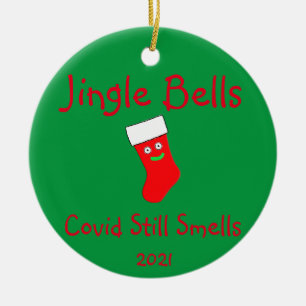 De Cerâmica Jingle Bells, Covid Ainda Cheira Ornamento Cerâmi