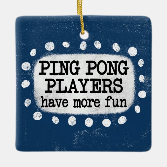 De Cerâmica Jogadores Ping Pong Têm Mais Ornamento Divertido (Frente)