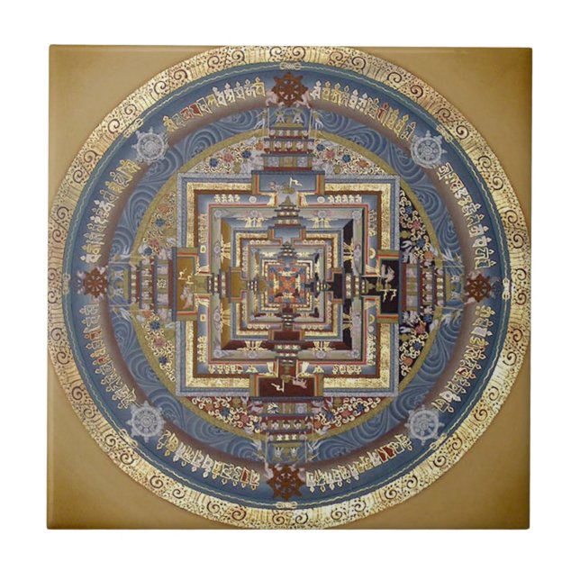 De Cerâmica Kalachakra Mandala Azulejo (Frente)