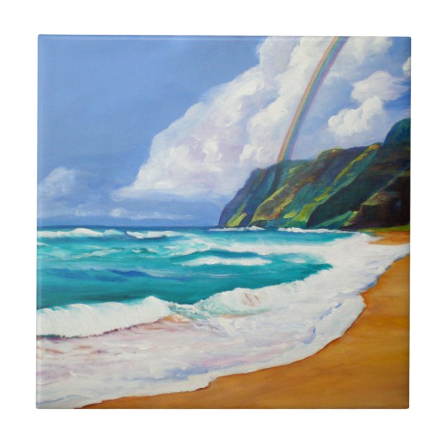 De Cerâmica Kauai Polihale Beach com o Azulejo Rainbow Cerâmic (Frente)