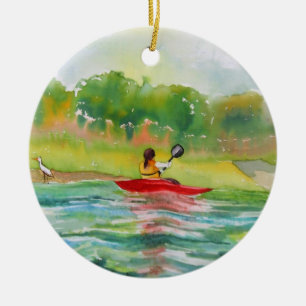 De Cerâmica Kayaker no ornamento da água