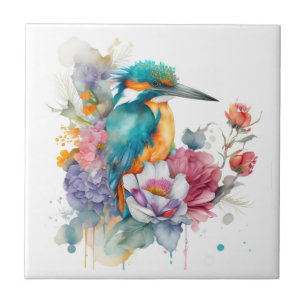 De Cerâmica Kingfisher Bird Azulejo