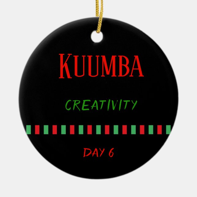 De Cerâmica Kuumba - Kwanzaa Dia 6| Ornamento (Frente)