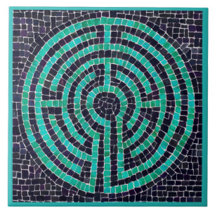 De Cerâmica LABIRINTO III Azulejo Cerâmico 6x6 - Turquesa
