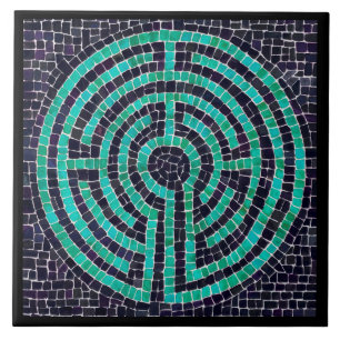 De Cerâmica LABYRINTH III 6x6 Azulejo cerâmico - Preto