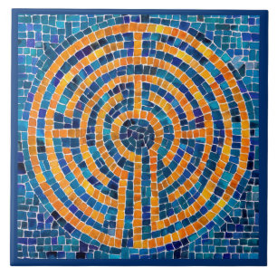De Cerâmica LABYRINTH IV 6x6 Azulejo cerâmico - Azul