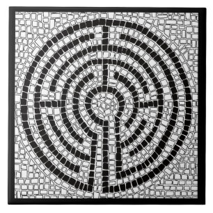 De Cerâmica LABYRINTH VII 6x6 Azulejo cerâmico - Preto