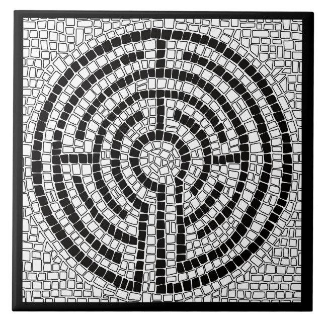 De Cerâmica LABYRINTH VII 6x6 Azulejo cerâmico - Preto (Frente)