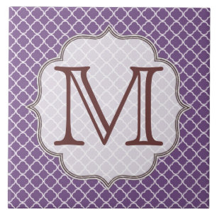 De Cerâmica Lavanda Triterfoil Latti Monograma Azulejo