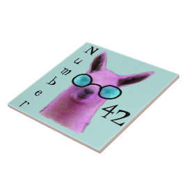 De Cerâmica Legal Llama Rosa! Número do azulejo