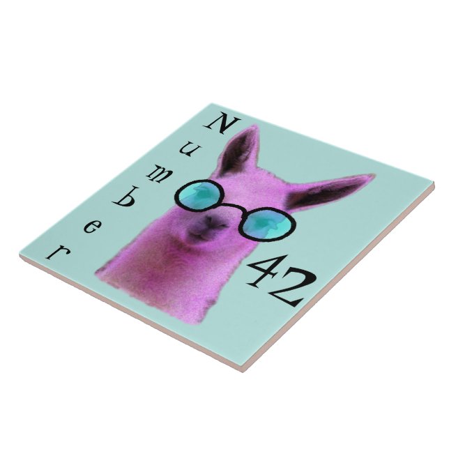 De Cerâmica Legal Llama Rosa! Número do azulejo (Lateral)