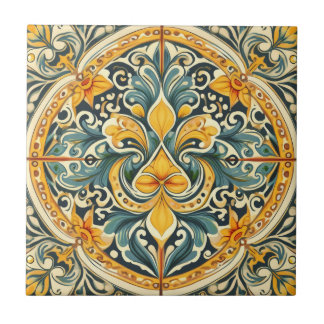 De Cerâmica Lemon e Blue Azulejo Lisboa Patterna Talavera