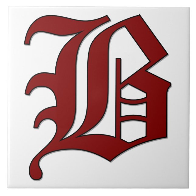 De Cerâmica Letra Canterbury B no Azulejo do Monograma Vermelh (Frente)