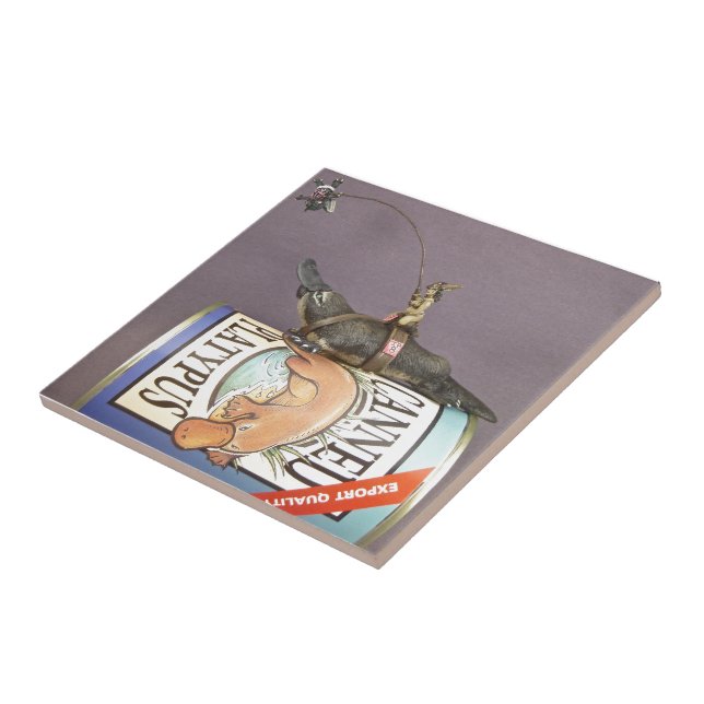 De Cerâmica Libby em um platypus em um azulejo (Lateral)