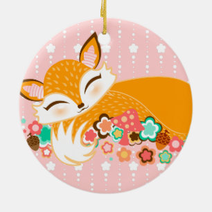 De Cerâmica Lil Foxie Cub - ornamento feito sob encomenda